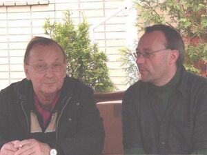 Otto Saupe (früheres Ratsmitglied, Ortsverein Griesenbruch) im Gespräch mit Karsten Ortmann (Journalist u. Mitarbeiter)