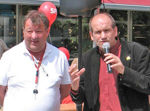 SPD Stadtbezirksvorsitzender Reiner Lehmkuhl und unser Kandidat für die Europawahl Jürgen Mittag